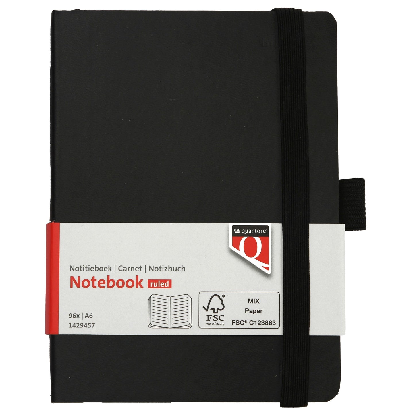 Quantore - Notizbuch A6 Flex Line 192 Seiten 80gr schwarz