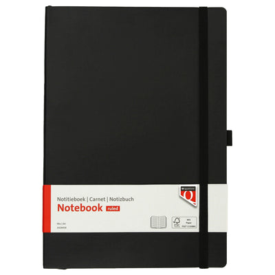 Quantore - Notizbuch A4 Flex Line 192 Seiten 80gr schwarz | 3 Stück
