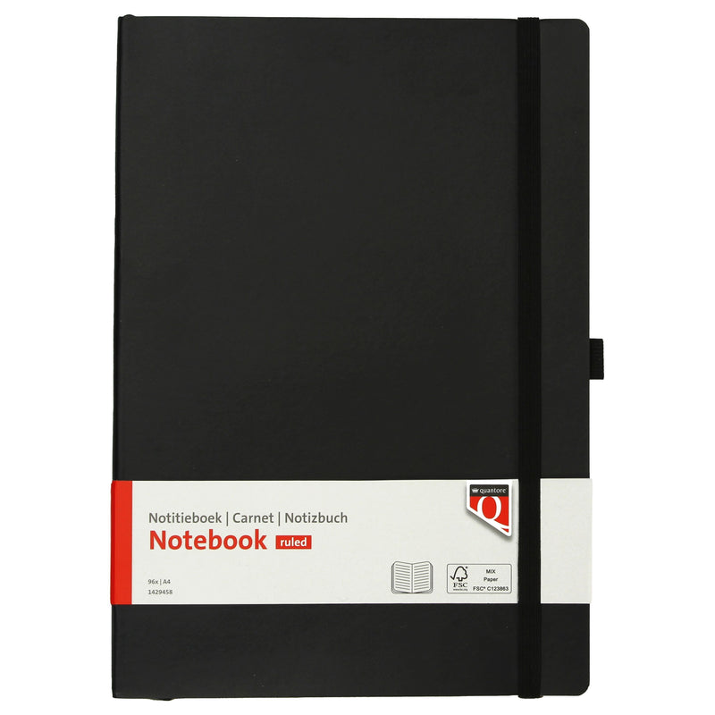 Quantore - Notizbuch A4 Flex Line 192 Seiten 80gr schwarz | 3 Stück