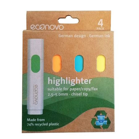 Econovo - Textmarker, sortierter Blister mit 4 Stück