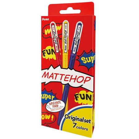 Pentel - Gel Writer K110 Mattehop Fun Original M ass Blister mit 7 Stück