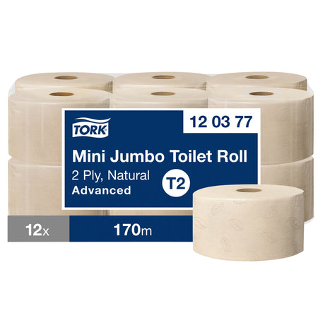 Tork - Toilettenpapier T2 Advanced Jumbo klein 2-lagig 170m natur 120377