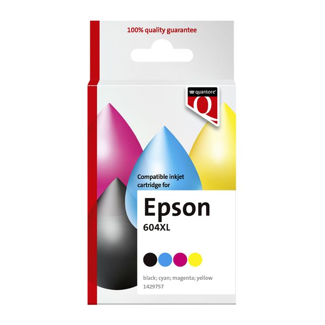 Quantore - Tintenpatronen-Alternative für 604XL T10H94 Schwarz + 3 Farben