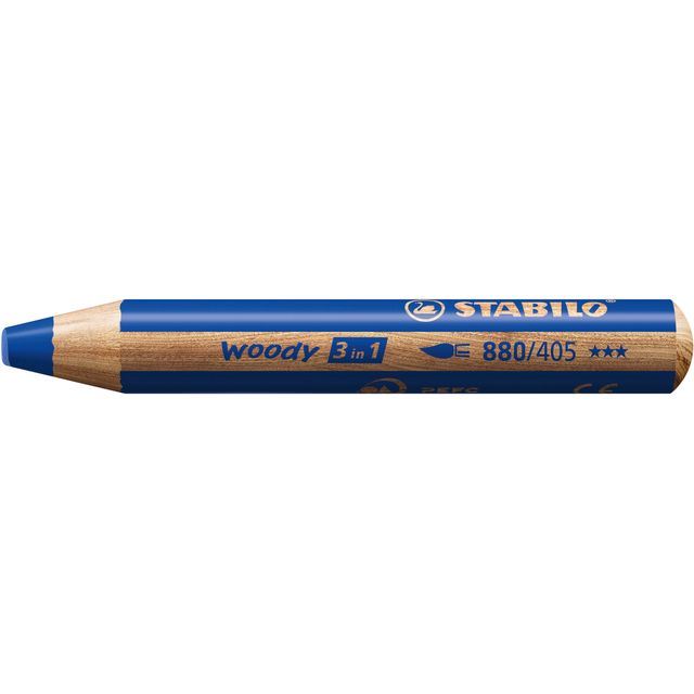 Stabilo - Buntstifte 880 woody 3 in 1 Multitalent blau | 5 Stück