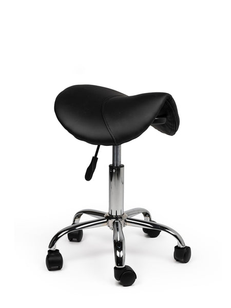 Office - Sattelhocker niedrig, harte Räder, schwarz