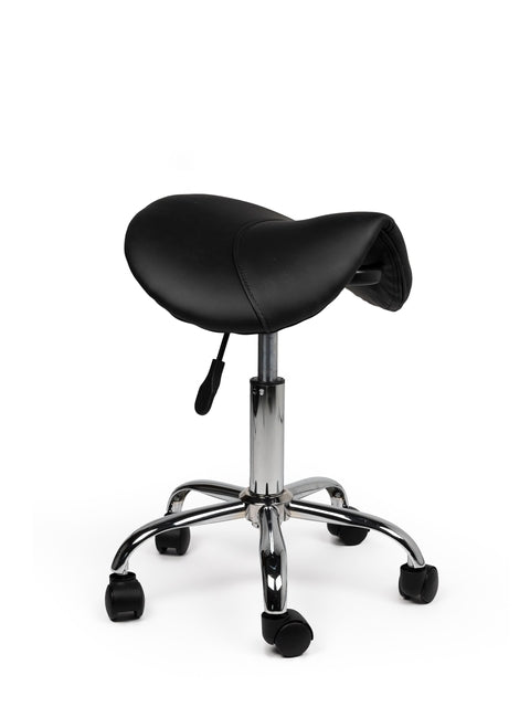 Office - Sattelhocker niedrig, harte Räder, schwarz