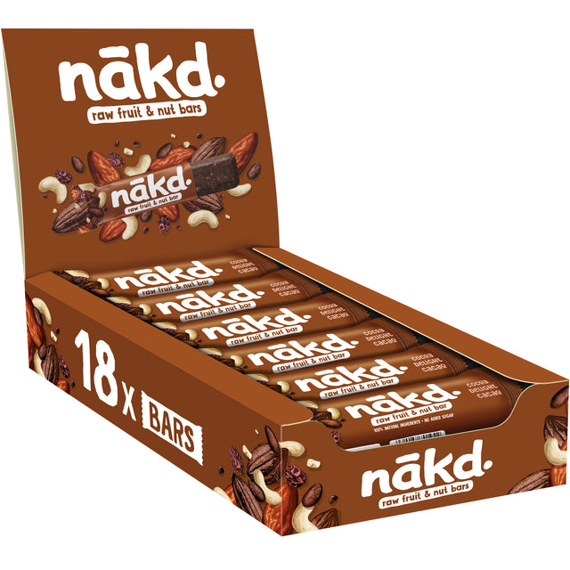 NAKD - Frucht-Nuss-Riegel Kakaogenuss 18x35 Gramm | 18 Stück