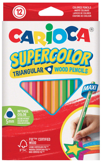 Kleurpotlood carioca supercolor triangular 12st