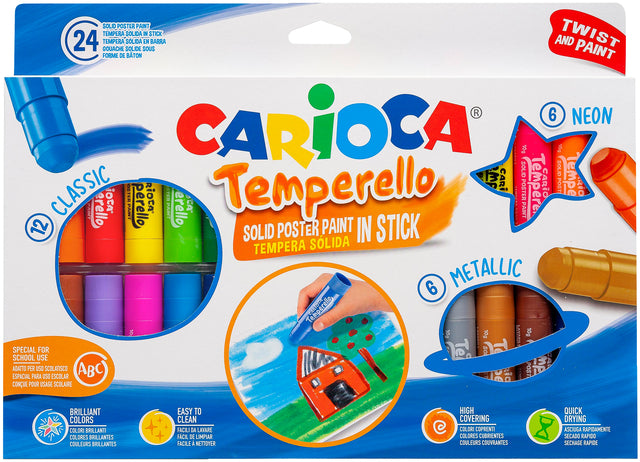 Verfstift carioca temperello set a 24 kleuren
