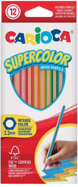 Kleurpotlood carioca supercolor set a 12 kleuren