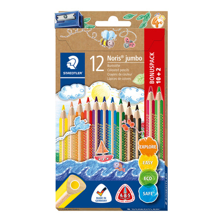 Staedtler - Buntstifte Noris Jumbo 10er Set+2 Farben gratis | 5 Stück