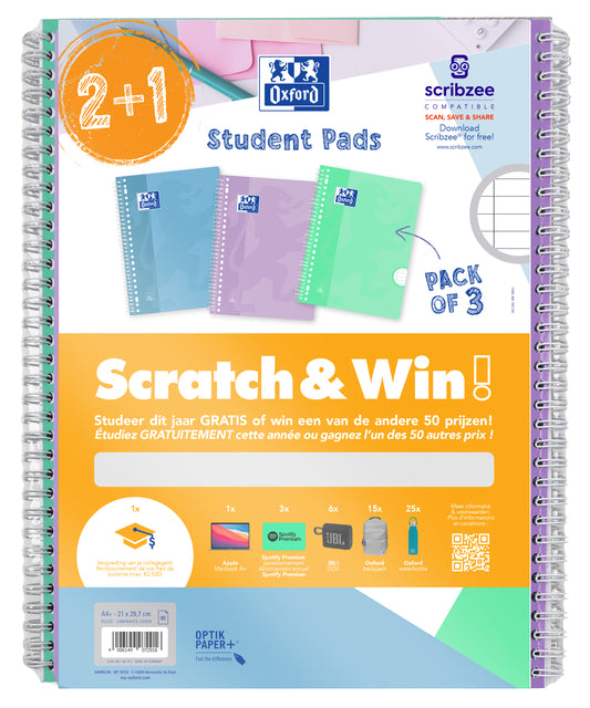 Oxford - Collblk Oxf School A4+ Ln 23 -g Scratch Win Pastell