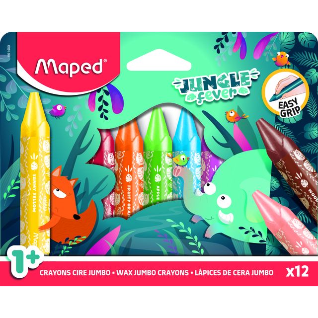 Maped – Wachsmalstift Jungle Fever, Set mit 12 Farben