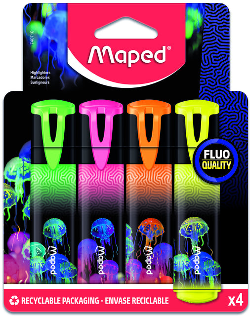 Markeerstift maped deepsea paradise set 4 kleuren
