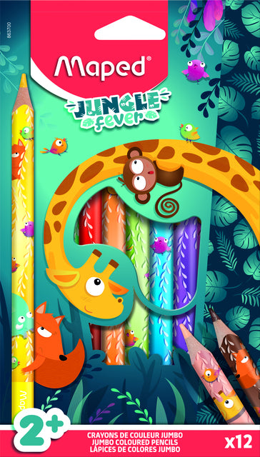 Zugeordnet - farbiger Bleistift Dschungel Fever Jumbo 12 Farben