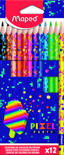 Kleurpotlood maped pixel party 12 kleuren