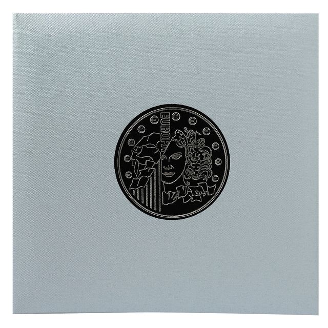 Exacompta - Münzsammelalbum 24,5x25cm 5 Blatt mit 43 Fächern 4-Ring grau