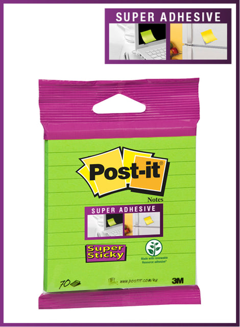 Post -it - memoblok 3m 101x101 SS Green mit Linie