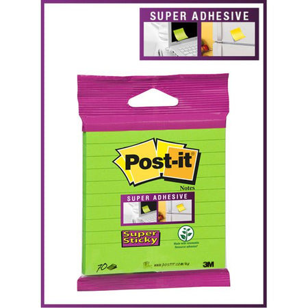 Post-it - Notizblock 3m 101x101 Edelstahl grün mit Linie