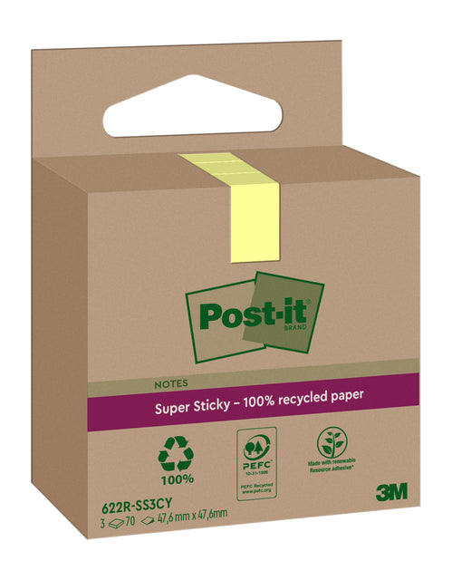 Post -it - memoBlok 3m 622 RSS3CY 47,6x47,6 mm Gelb | 12 Stücke