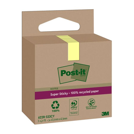 Post-it - Notizblock 3m 622 rss3cy 47,6x47,6mm gelb | 12 Stück