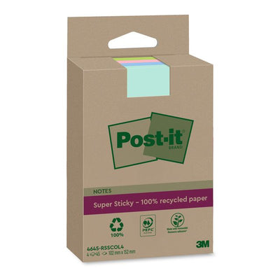 Post-it - Notizblock 3m 4645 ss 102x152mm sort. Farbe | 12 Stück