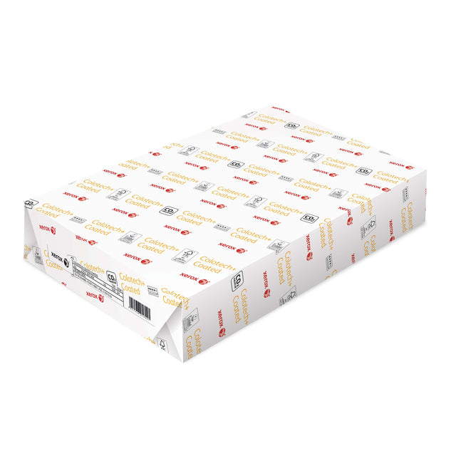 Xerox - Laserpapier Colotech+ glänzend beschichtet A4 130gr weiß 500 Blatt | 5 Stück