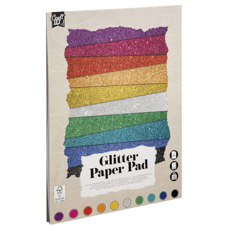 CraftID - Hobbykarton CarftID Glitzer 24x34cm 180gr 10 Blatt 10 Farben