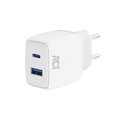 ACT - Ladegerät 20 W 2-Port USB A+C weiß