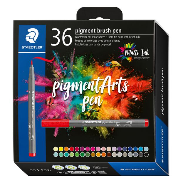 Staedtler - Brushpen PigmentArts Set mit 36 ​​Farben