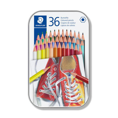 Staedtler - Buntstift 175 6-seitig sortierte Dose mit 36 ​​Farben | 6 Stück