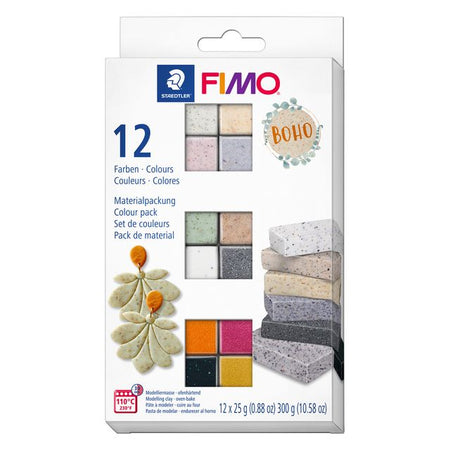 Fimo Staedtler - Ton-Fimo-Effekt-Farbpaket mit 12 Boho-Farben
