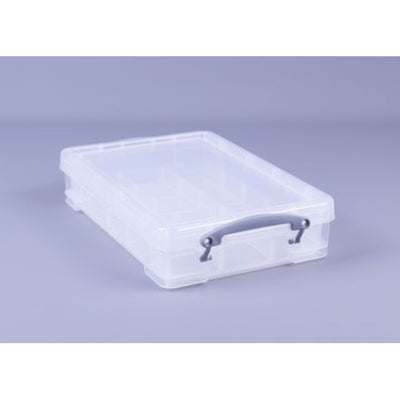 Really Useful Box – Aufbewahrungsbox 4 Liter inklusive Fachteiler 395x255x88mm transparent weiß