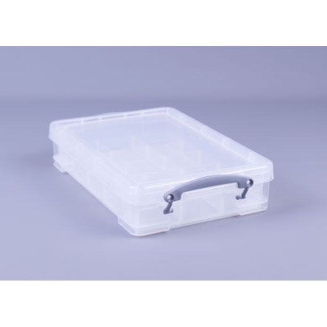 Really Useful Box – Aufbewahrungsbox 4 Liter inklusive Fachteiler 395x255x88mm transparent weiß