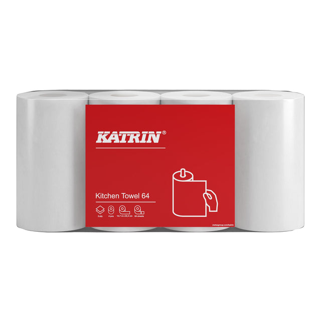 Katrin - Küchenrolle 2 Schicht 64 Blatt Weiß | 8 Stücke