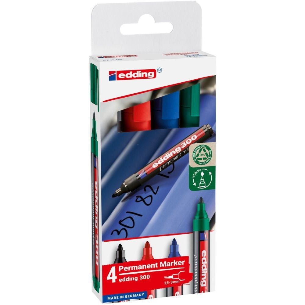 Edding - Filzstift 300 rund 1,5-3mm sortiert 4 Stück