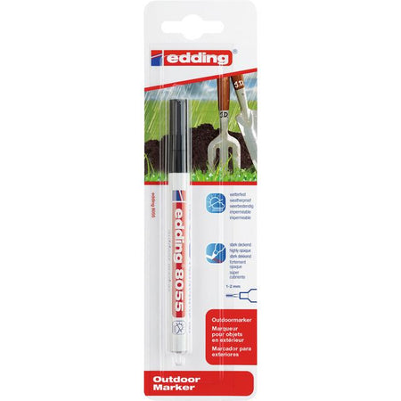 Edding - Filzstift 8055 Outdoor 1-2mm schwarz Blister à 1 Stück | 5 Stück