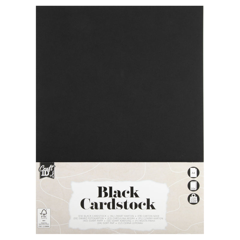 CraftID - Hobbykarton A4 220gr schwarz 10 Blatt