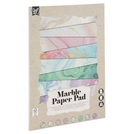 CraftID - Hobbykarton A4 175gr Marmor 16 Blatt | 12 Stück