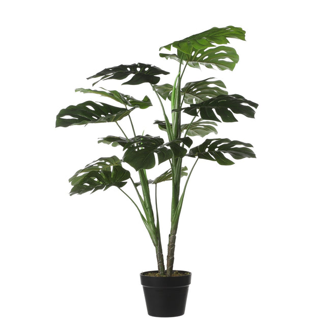 Glimmerdekorationen – Künstliche Pflanze Glimmermonstera im Kunststofftopf | 4 Stück