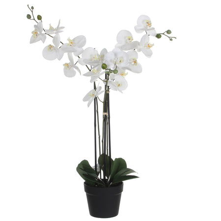 Glimmer-Dekorationen – Kunstpflanze Glimmer Phalaenopsis Orchidee weiß | 2 Stk