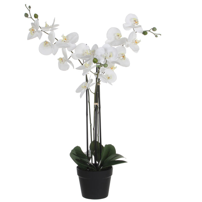 Glimmerdekorationen – Kunstpflanze Glimmer Phalaenopsis Orchidee weiß