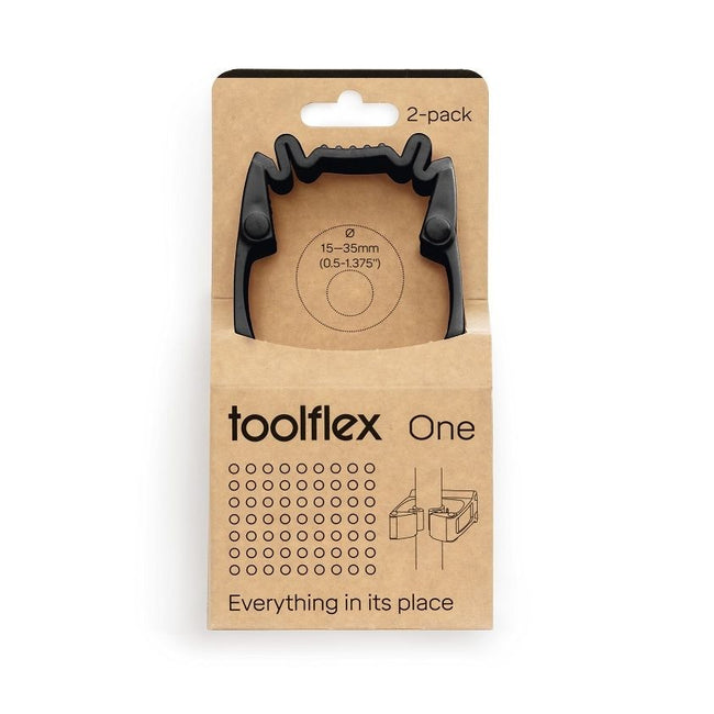 Toolflex - Wandhalter mit 2 Klemmen, anpassbar von 15 bis 35 mm