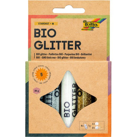 Folia Paper - Glitzerpulver Bio Folia Staub 7gr 5 Stück 3 Farben