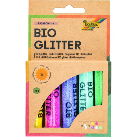 Folia Paper - Glitzerpulver Bio Folia Rainbow 7gr 5 Farben | 6 Stück
