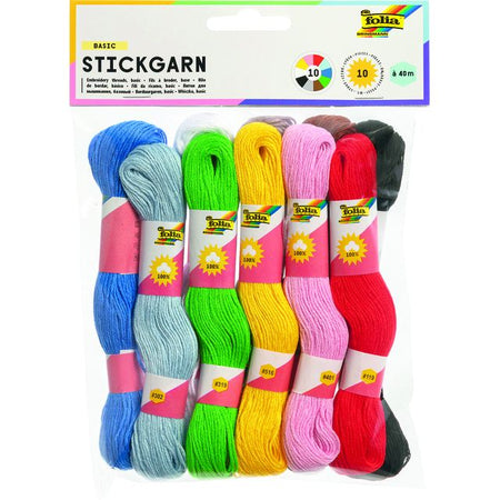 Folia Paper - Stickgarn Folia 10 Stränge à 4 m sortiert