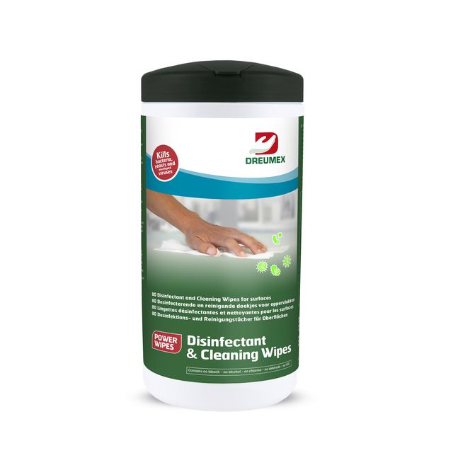 Dreumex - Desinfektionstücher Desinfektionsreinigung Dose 80 Stück weiß