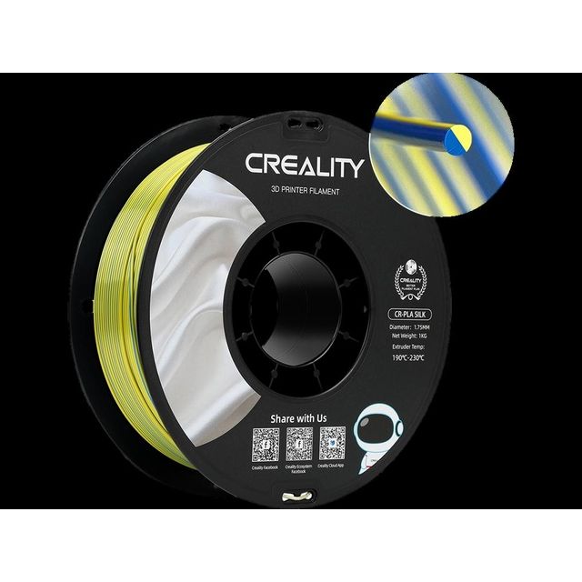 Creality - 3D-Filament PLA 1,75 mm Seidengelb blau 1 kg