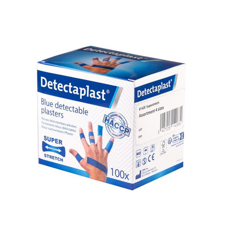 Detectaplast - Elastisches blaues Textilpflaster sortiert 100 Stück