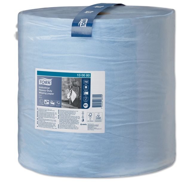 Tork - Reinigungspapier W1 Heavy-Duty Industrial 3-lagig 750 Blatt blau 130080